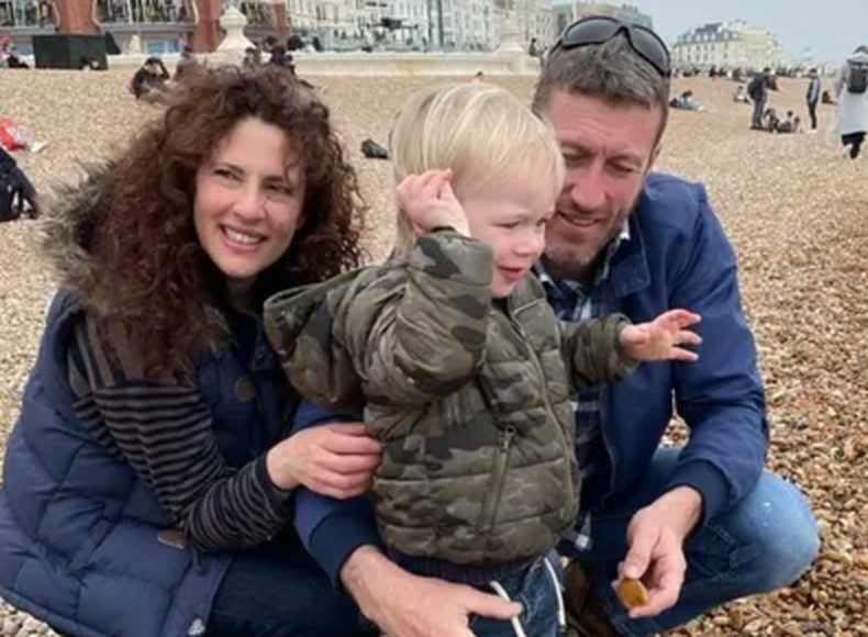 Tara with her family on Brighton beach
